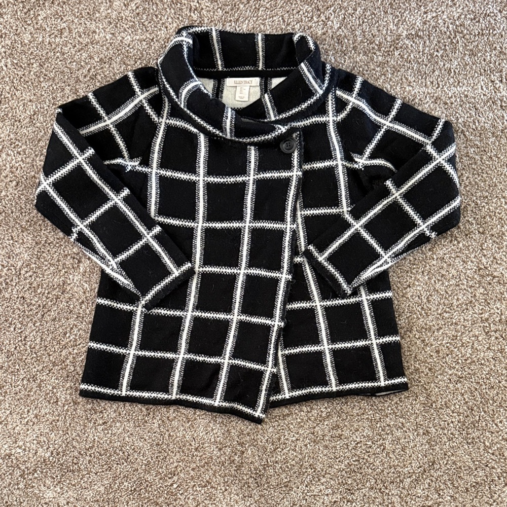 Ellen Tracy Black and White Checkered Sweater